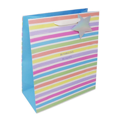 George Home Rainbow Stripe Large Gift Bag