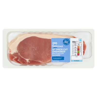 ASDA Butcher's Selection Thick Cut 12 Unsmoked Back Bacon Rashers