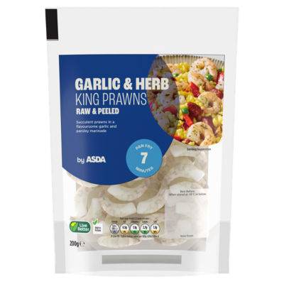 ASDA Garlic & Herb King Prawns Raw & Peeled