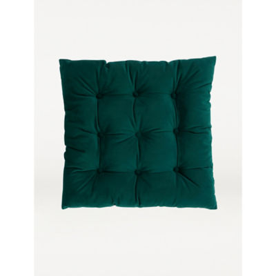 George Home Green Velvet Seat Cushion Pad