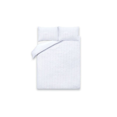 George Home White Seersucker Duvet Set - Single