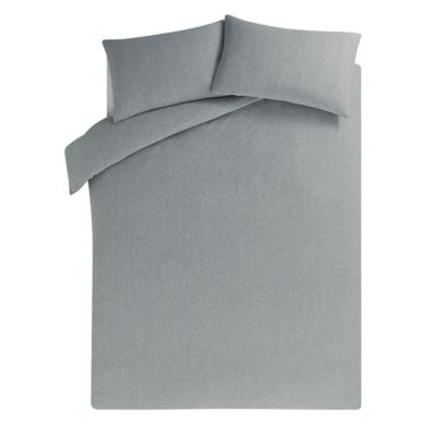 George Home Grey Jersey Bed Duvet Set - King