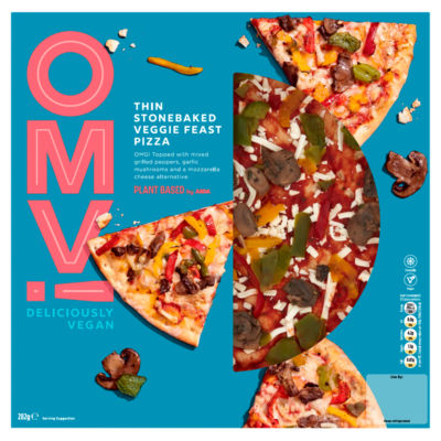 OMV! Deliciously Vegan Thin Stonebaked Vegetable Feast Vegan Pizza