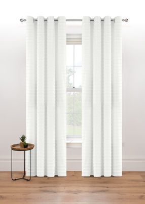 George Home White Linear Tuft Eyelet Curtains