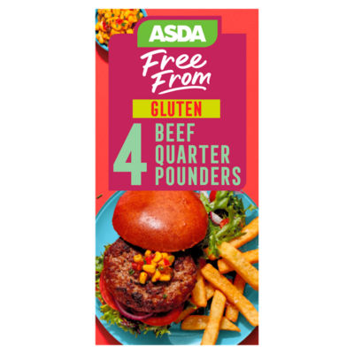 ASDA Free From 4 Beef Quarter Pounders