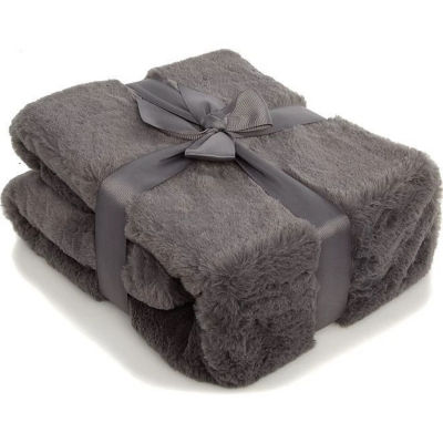 George Home Charcoal Faux Fur Throw