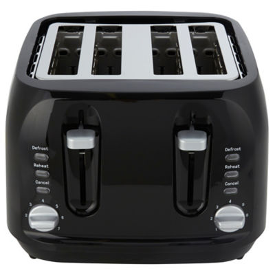 George Home Black 4 Slice Toaster