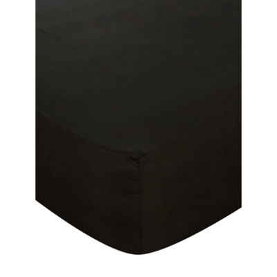 George Home Black Fitted Sheet - Single