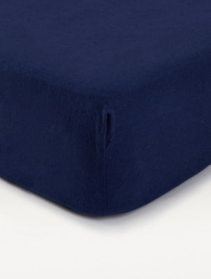 George Home Navy Fitted Sheet - King