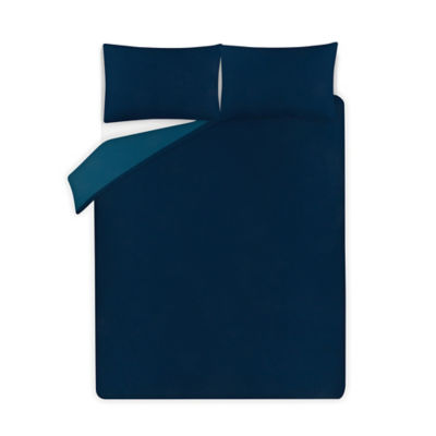 George Home Lagoon Blue Easycare Reversible King Duvet Set