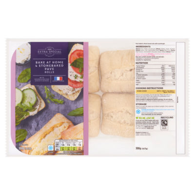 ASDA Extra Special Bake At Home Stonebaked Pave Rolls