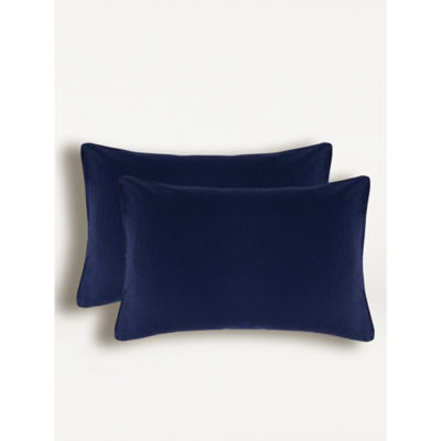 George Home Navy Brushed Cotton Pillowcase Pair