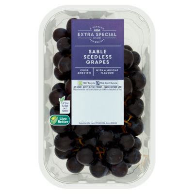 ASDA Extra Special Sable Seedless Grapes 400g