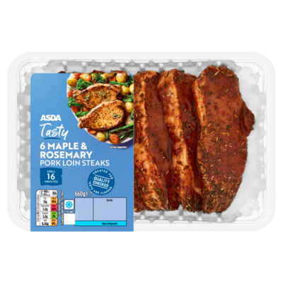 ASDA Butcher's Selection 6 Maple & Rosemary Pork Loin Steaks