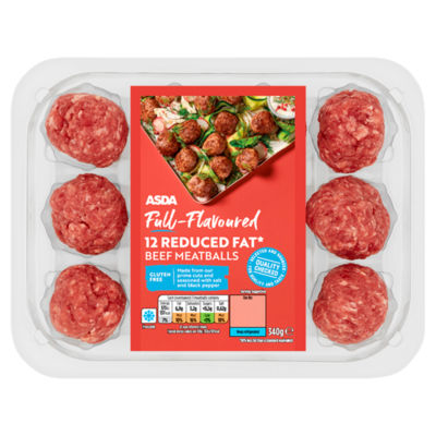 ASDA Full-Flavoured 12 Reduced Fat Beef Meatballs