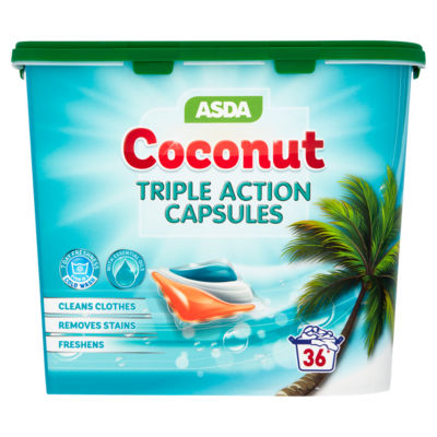 ASDA Coconut Triple Action Capsules 36 Washes