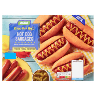 ASDA Limited Edition 8 New York Style Hot Dog Sausages 640g