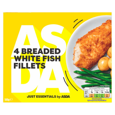 JUST ESSENTIALS by ASDA 4 Breaded White Fish Fillets 500g