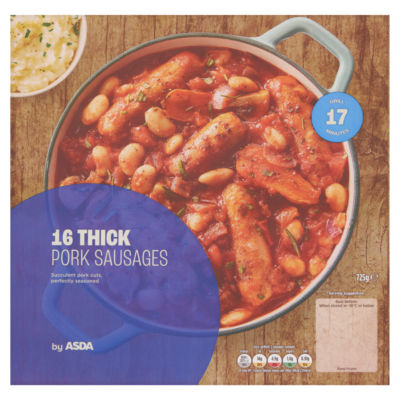 ASDA 16 Thick Pork Sausages 725g