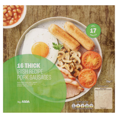 ASDA 16 Thick Pork Irish Recipe Sausages 725g