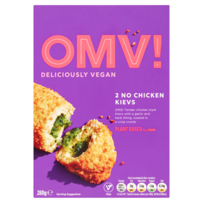 OMV! Deliciously Vegan 2 No Chicken Kievs 280g