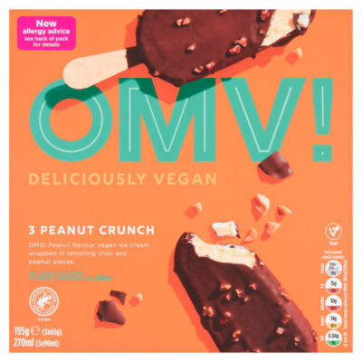 OMV! Deliciously Vegan 3 Peanut Crunch Ice Cream