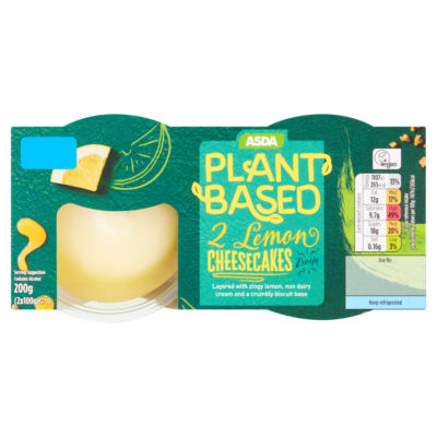 Plant Based by ASDA Plant Based Zingy Lemon Cheesecakes