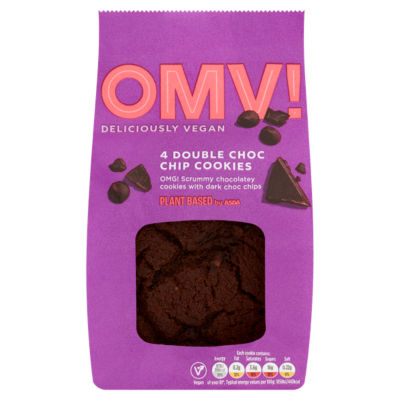 OMV! Deliciously Vegan 4 Double Choc Chip Cookies