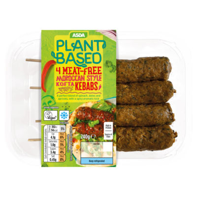 Plant Based by ASDA 4 Meat-Free Moroccan Style Kofta Kebabs