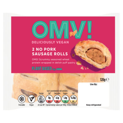 OMV! Deliciously Vegan 2 No Pork Sausage Rolls