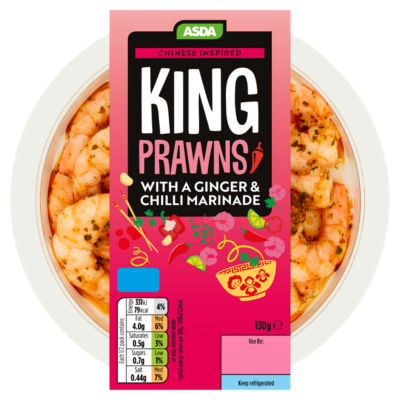 ASDA King Prawns with a Ginger & Chilli Marinade 130g