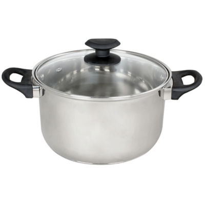 George Home Silver Stainless Steel Stock Pot