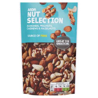 ASDA Almonds, Walnuts, Cashews & Hazelnuts Nut Selection 200g