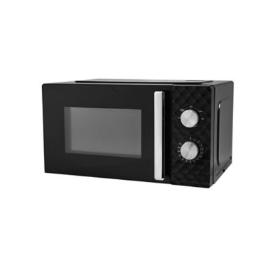 George Home Black 17L Diamond Texture Manual Microwave Oven