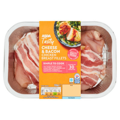 ASDA Tasty Cheese & Bacon Chicken Breast Fillets 350g