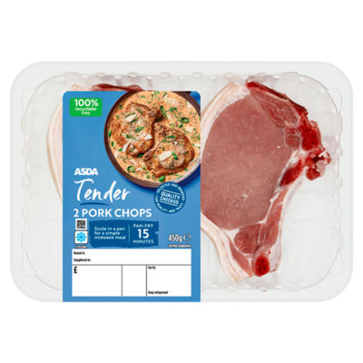 ASDA 2 Tender Pork Chops 450g