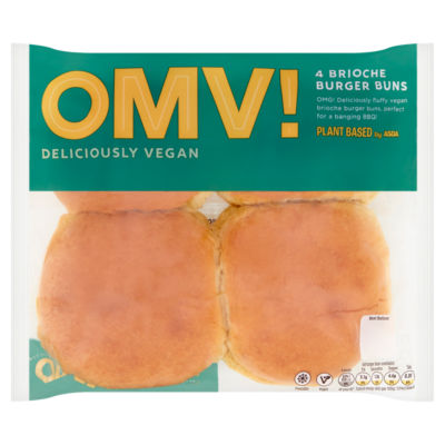 OMV! Deliciously Vegan 4 Brioche Burger Buns