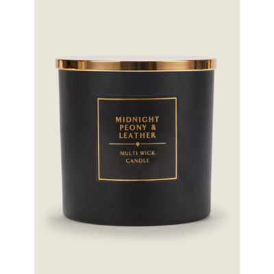 George Home Midnight Peony & Leather XL Multiwick Candle