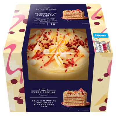 ASDA Extra Special Belgian White Chocolate & Raspberry Cake