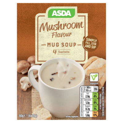 ASDA Classic Mushroom Flavour Soup in a Cup 4 x 20g (80g)