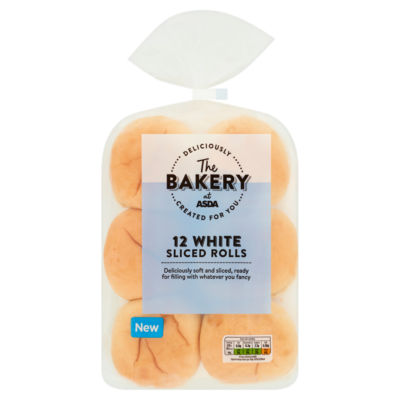 The BAKERY at ASDA 12 White Sliced Rolls