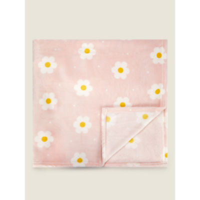 George Home Pink Daisy Fleece Blanket