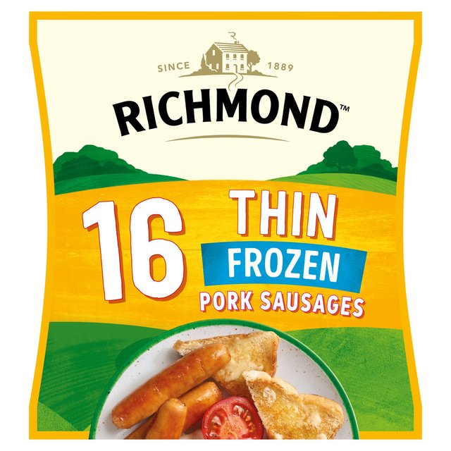 Richmond 16 Thin Frozen Pork Sausages  444g