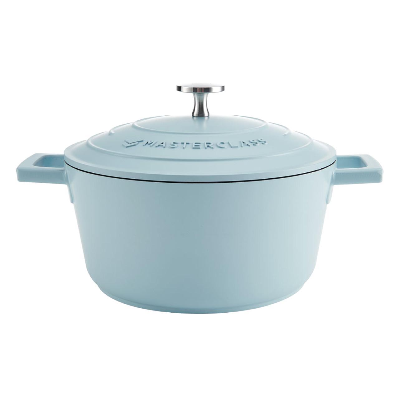 MasterClass Sky Blue Cast Aluminium Casserole Dish, 2.5L