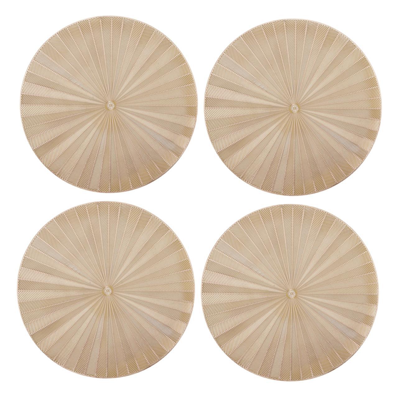 Mikasa 4pc PU Round Placemats, Gold, 38cm, Tagged