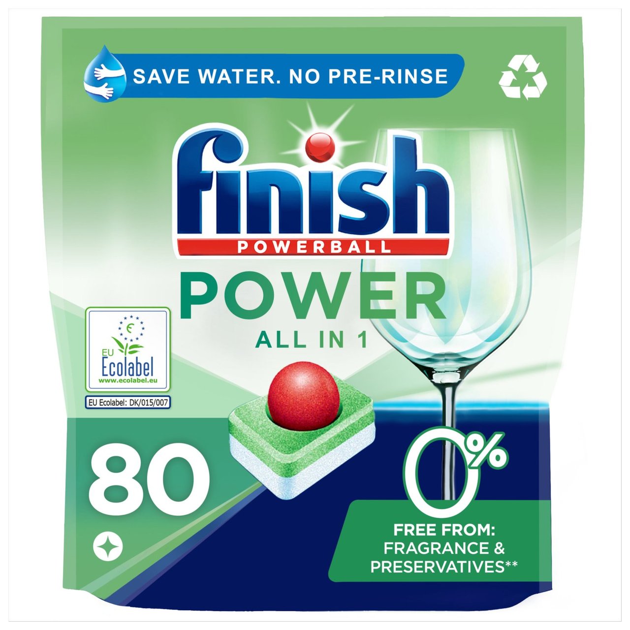 Finish Power 0% Recyclable Dishwasher Tablets