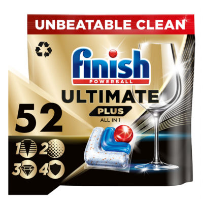 Finish Ultimate Plus All In One Dishwasher Tablets Original, 52 Tablets