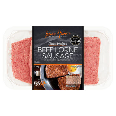 Simon Howie Classic Breakfast Beef Lorne Sausage 4 Slices 270g