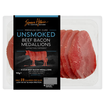 Simon Howie Unsmoked Beef Bacon Medallions 160g