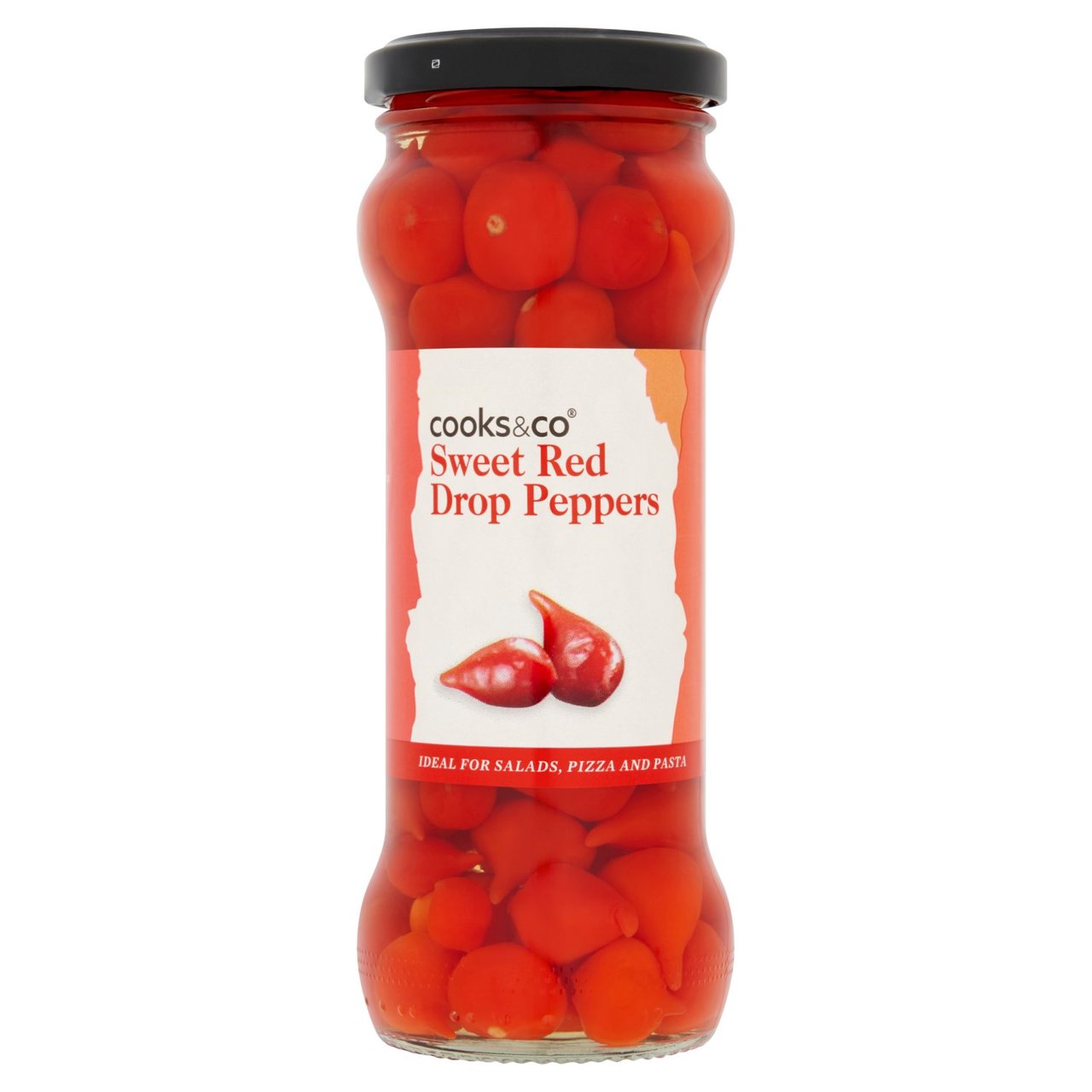 Cooks & Co Sweet Red Drop Peppers 235g (150g Drained)